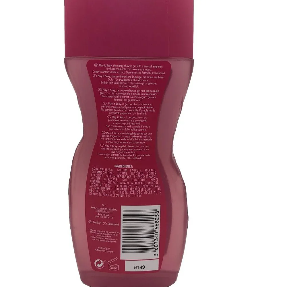 Playboy Play‎ It Sexy Vanilla Shower Gel Body Wash 250ml Lot of 3